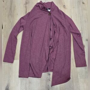 Bobeau Wrap Cardigan With Wood Button